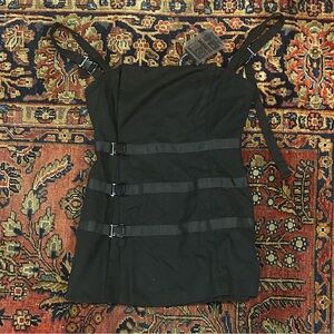 Danielle Guizio black Strappy Dress with Buckle Details